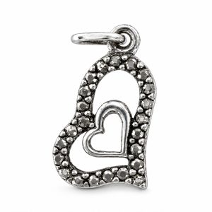 Pandantiv, Jolie Silver, Argint 925, Model Inima in Inima, 0.8 g, 18x11 mm