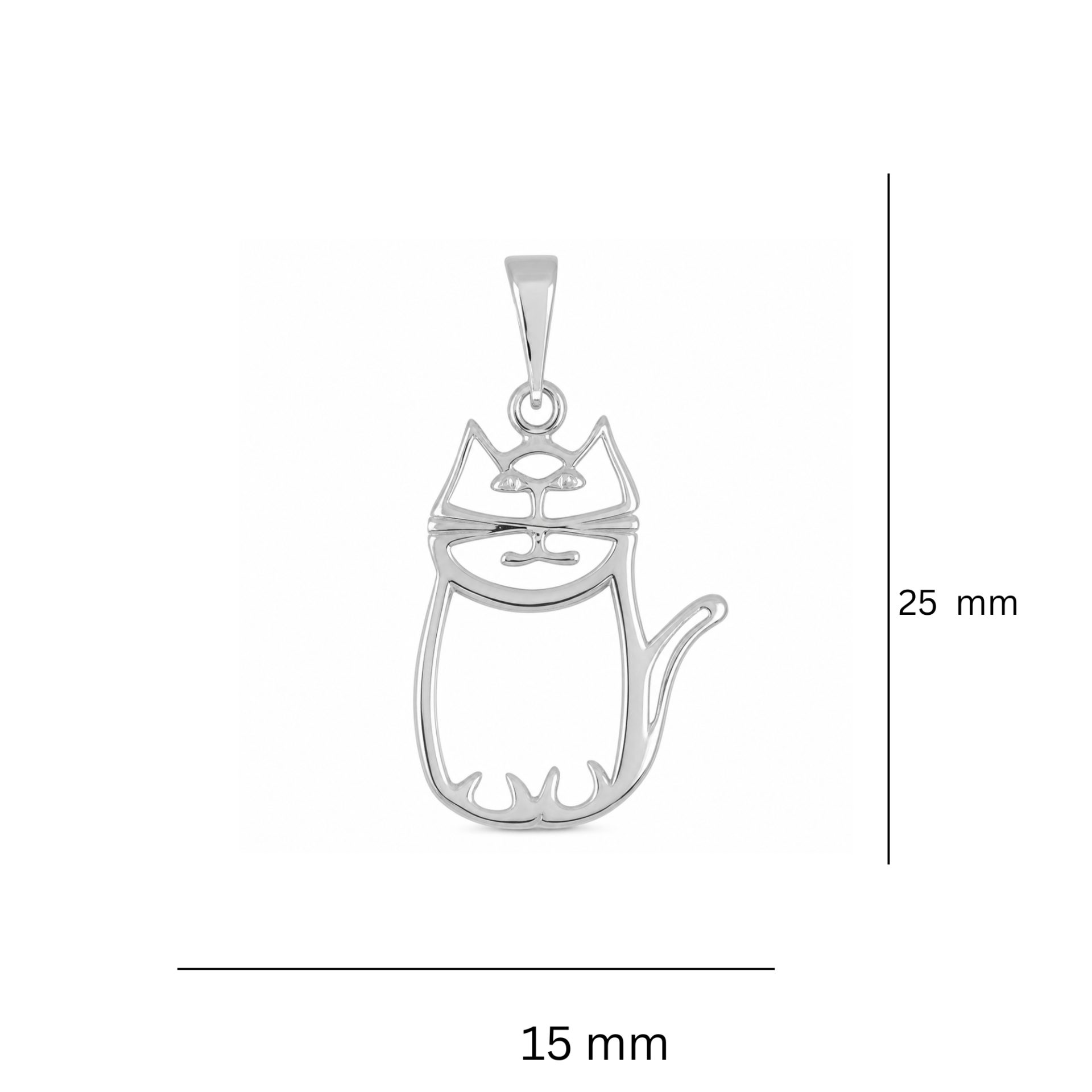 Pandantiv, Jolie Silver, Argint 925, Model Pisica, 1.9 g, 25x15 mm - Image 5