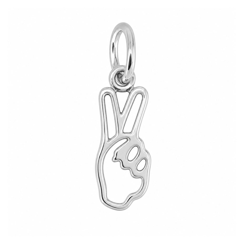 Pandantiv, Jolie Silver, Argint 925, Model Semnul Pacii, 19 x 16 mm, 0.8 g