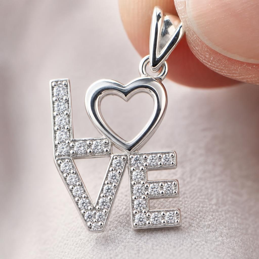 Pandantiv Love, Argint 925, 2 x 1 cm - Image 3