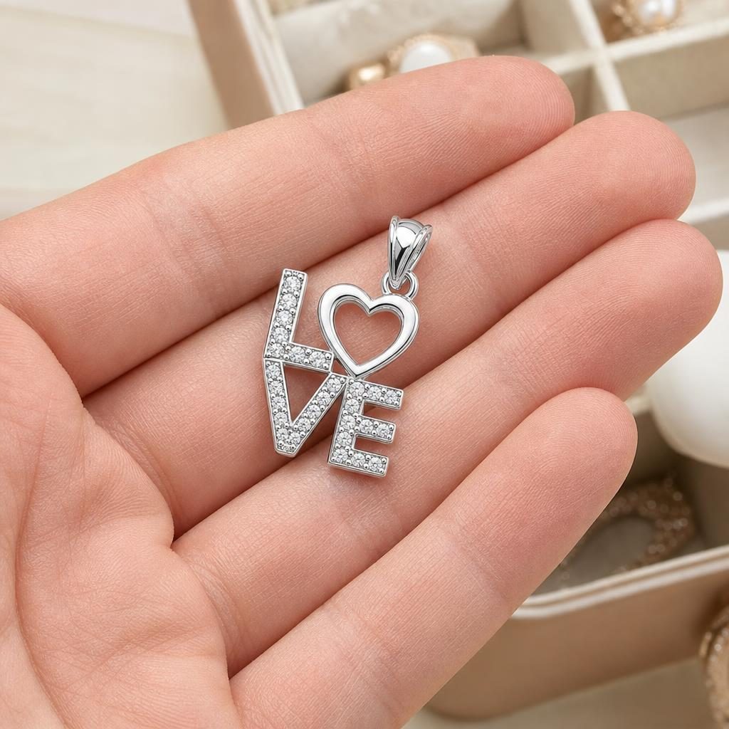 Pandantiv Love, Argint 925, 2 x 1 cm - Image 4