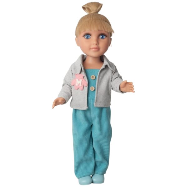 Papusa Bianca Casual 46 cm Cu Tinuta Sport Si Accesorii, Papusa Fashion Cu Haine Moderne Si Design Realist, Jucarie Interactiva Pentru Fetite Cu Stil Urban, Papusa De Colectie Pentru Copii 3+ Ani, Albastru
