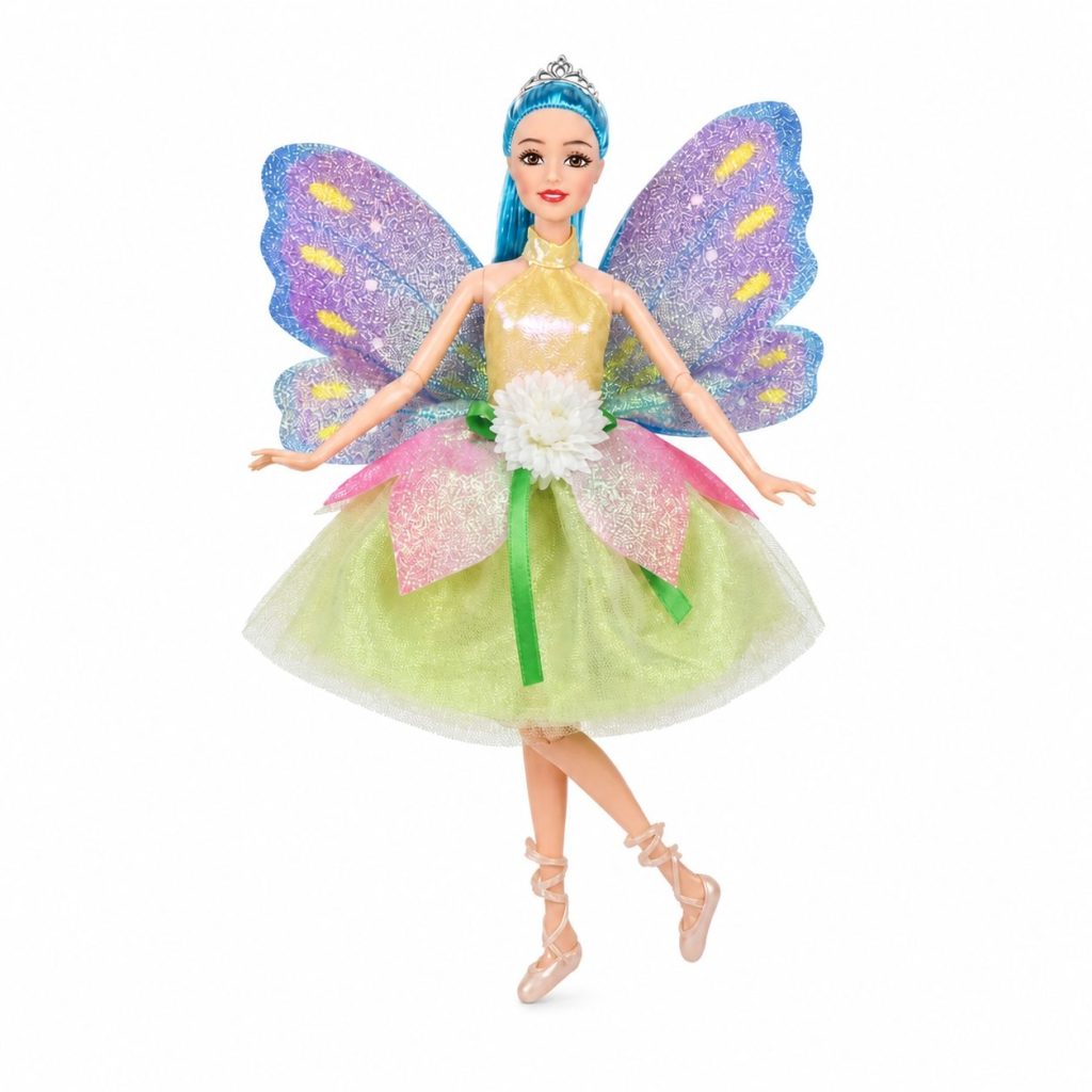 Papusa Emily Fairy Collection 32 cm pentru Copii, Papusa Zana Fashion cu Aripi si Rochie Eleganta, Jucarie pentru Fete cu Design Magic si Accesorii, Papusa de Poveste pentru Joaca si Cadou Copii 3+ Ani, Multicolor
