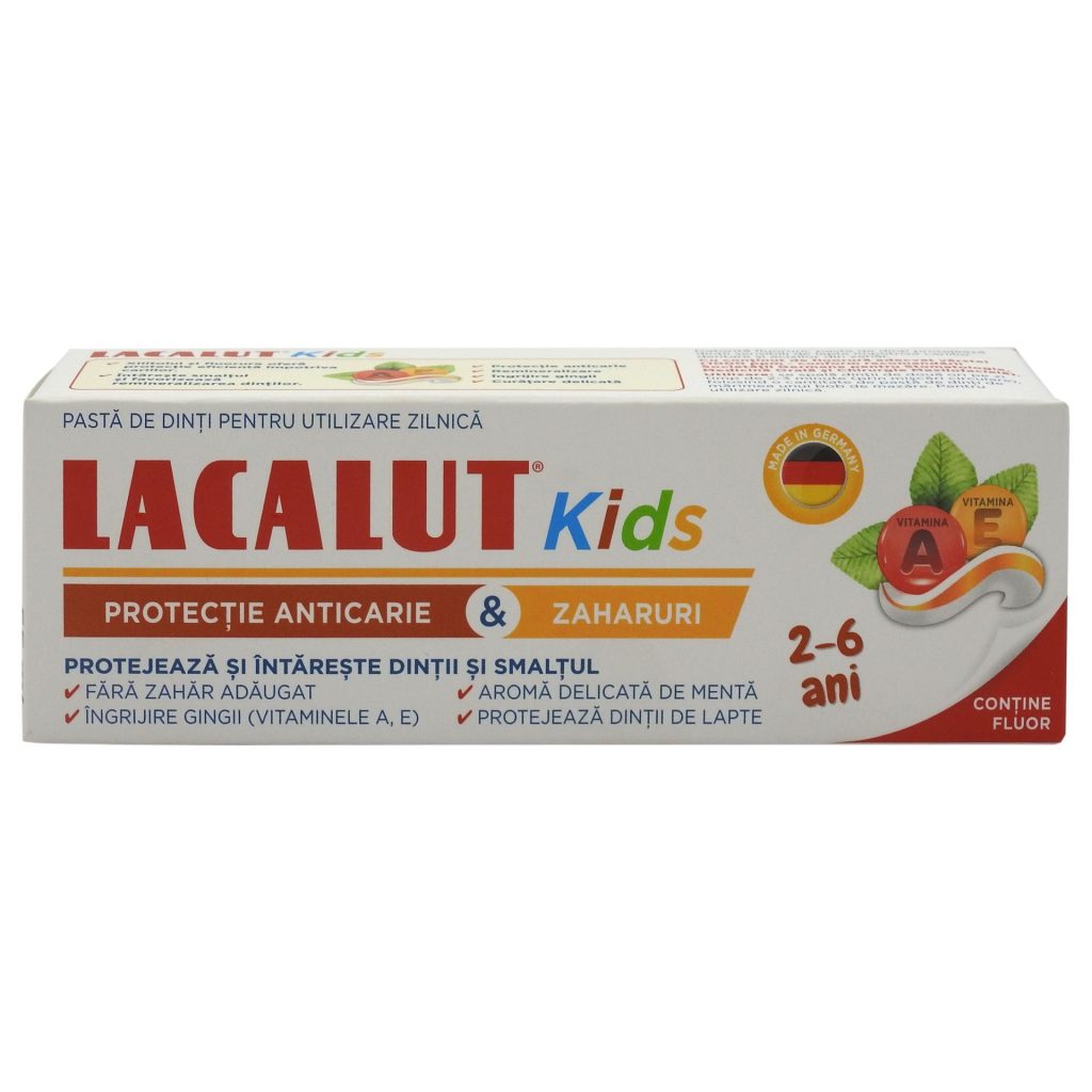 Pasta de Dinti, Lacalut, 55 ml Kids 2-6 Ani