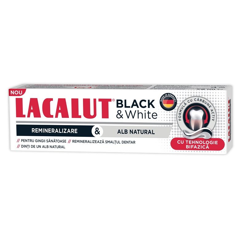 Pasta de Dinti, Lacalut, 75 ml Black White