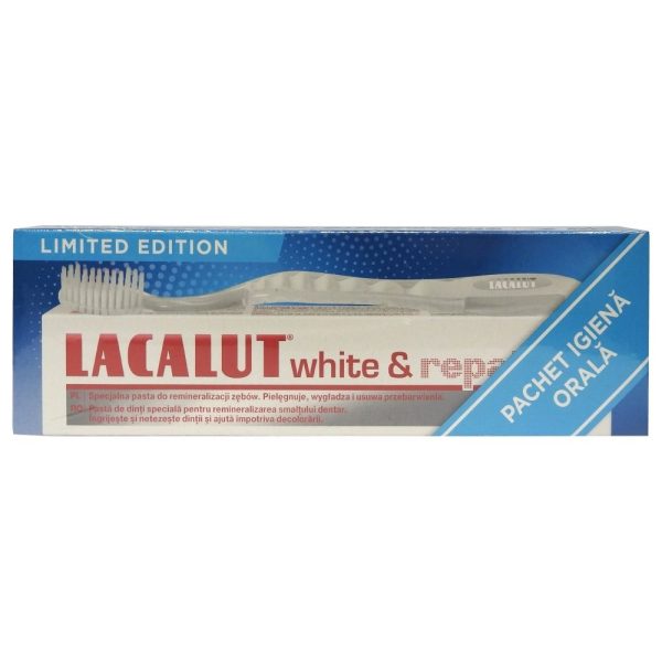 Pasta de Dinti, Lacalut, 75 ml White Repair, Periuta