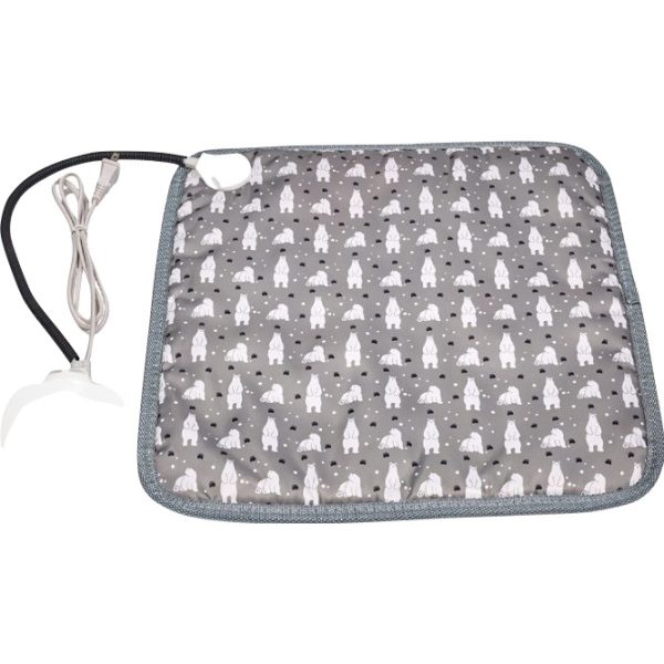Patura electrica pentru animale de companie, Flippy, perna pentru caini, 45 x 45 cm, 28 W, 3 trepte de reglaj, perna pentru pisici, Anti-Alunecare, Gri