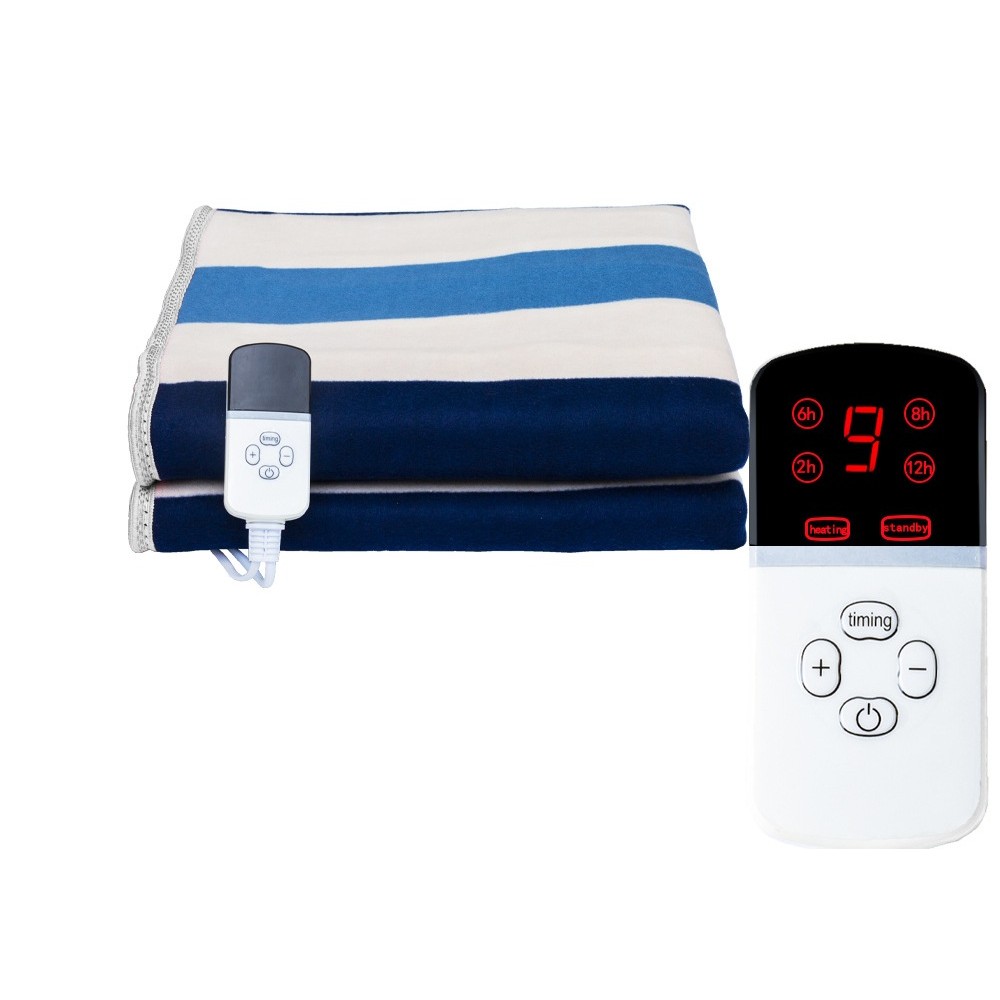 Patura electrica 180 x 150 cm, Flippy, 130 W, Control Telecomanda, 9 Trepte de Caldura, Temporizator, Multicolor