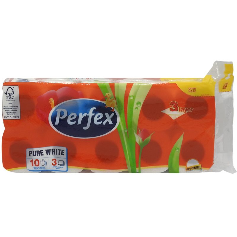 Perfex Hartie Igienica 3STR 10 buc Rosu