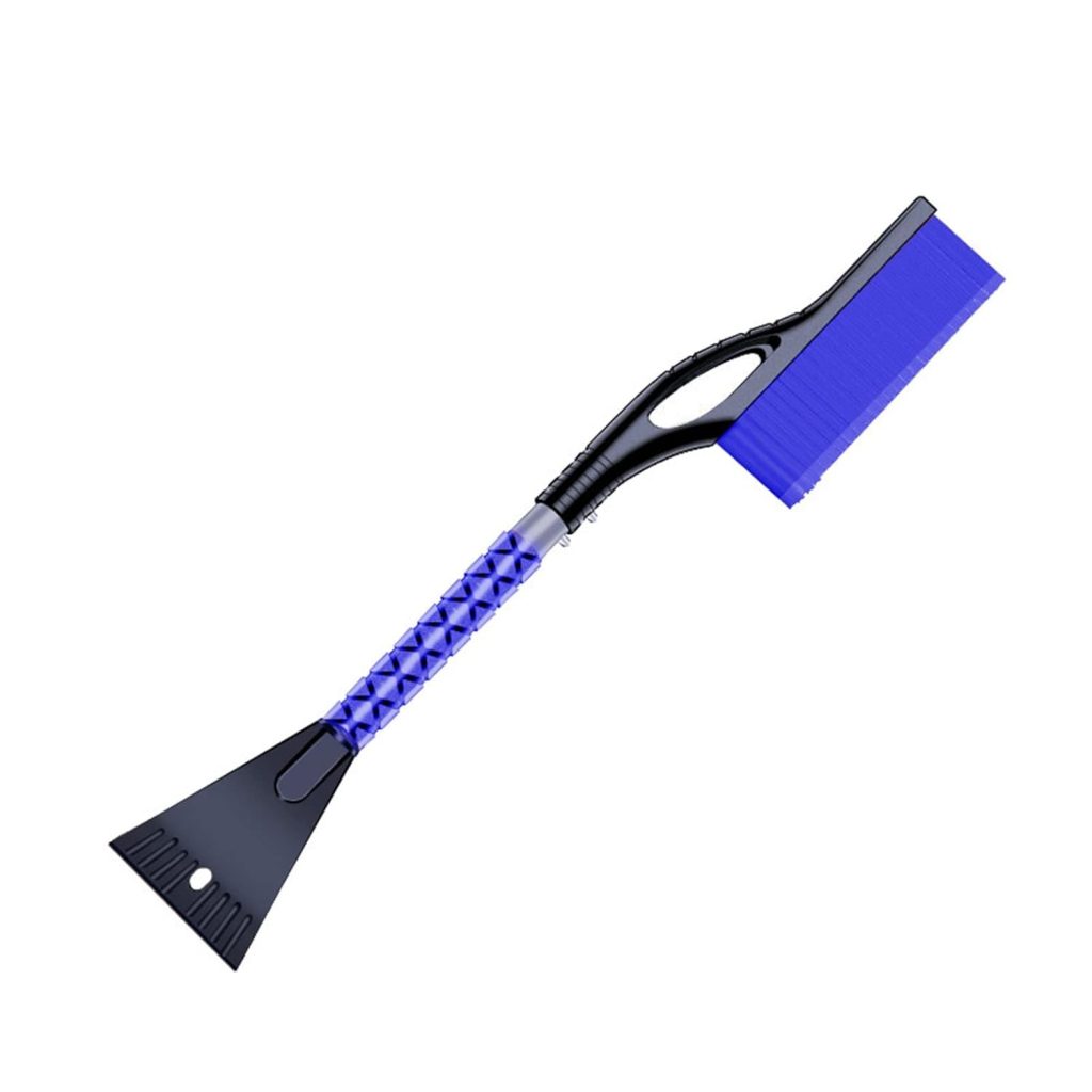 Perie de Zapada cu Racleta pentru Masina, Flippy, Multifunctionala, Demontabila, cu Maner Antiderapant, Aluminiu, Plastic, Fragmentarea Ghetii de pe Parbriz, Solutia pentru Iarna, pentru Dezghetare, 68x24x11.1 cm, Albastru