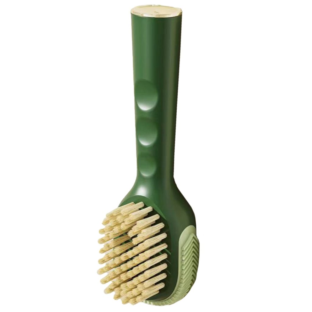 Perie pentru Curatare Incaltaminte cu Recipient pentru Detergent, Flippy, Perie Multifunctionala pentru Incaltaminte si Lenjerie, cu Peri Moi, Fara Deteriorare, 22x6x4 cm, Culoare Verde