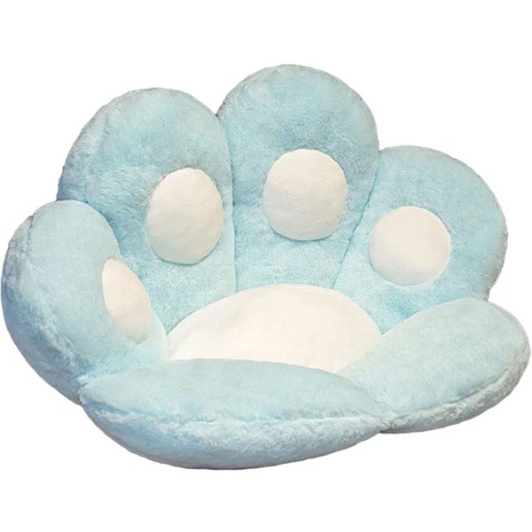 Perna Decorativa, Flippy, Model Laba de Pisica, din Plus, pentru Scaun/Canapea/Podea, 80 x 70 cm, Albastru Deschis