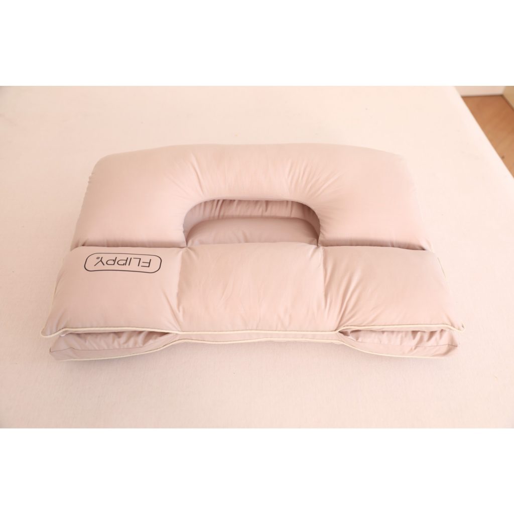 Perna Ortopedica 3 in 1, Flippy, Strat Dublu, Protectie Cervicala, pentru Adulti, 45 x 70 cm, Gri