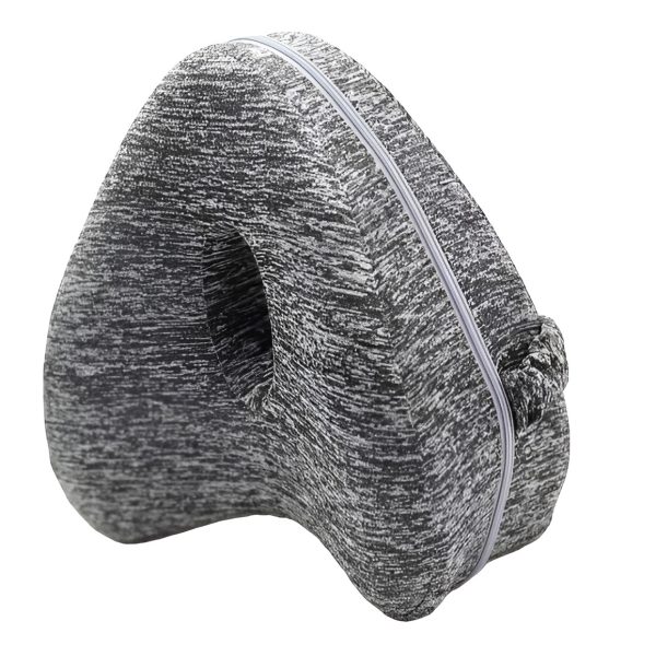 Perna Ortopedica pentru Picioare, Flippy, Multifunctionala, Confortabilă, in Forma de Inima, Spuma cu Memorie, Curea Anti-cadere, 25x23x13 cm, Gri