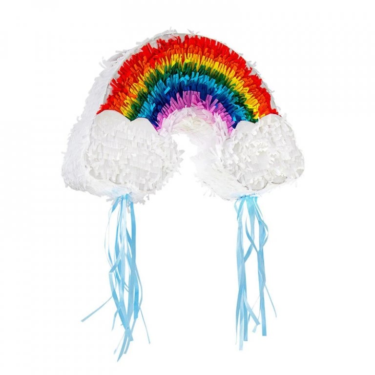 Pinata Curcubeu / Rainbow pentru Petrecere, Flippy, din Hartie si Carton, Pinata pentru Petreceri, 45 x 28 x 9 cm, Multicolor