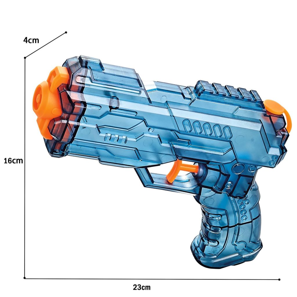 Pistol cu Apa, Flippy, Pistol cu Apa pentru Copii, Manual, din Plastic, 23 x 16 x 4 cm, rezervor 250 ml, Albastru