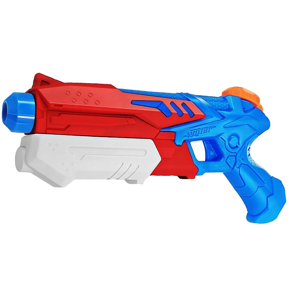 Pistol cu Apa pentru Copii, Rezervor, Pentru Piscina/Plaja, Flippy, 6ani+,  Albastru deschis/Rosu, 300ML