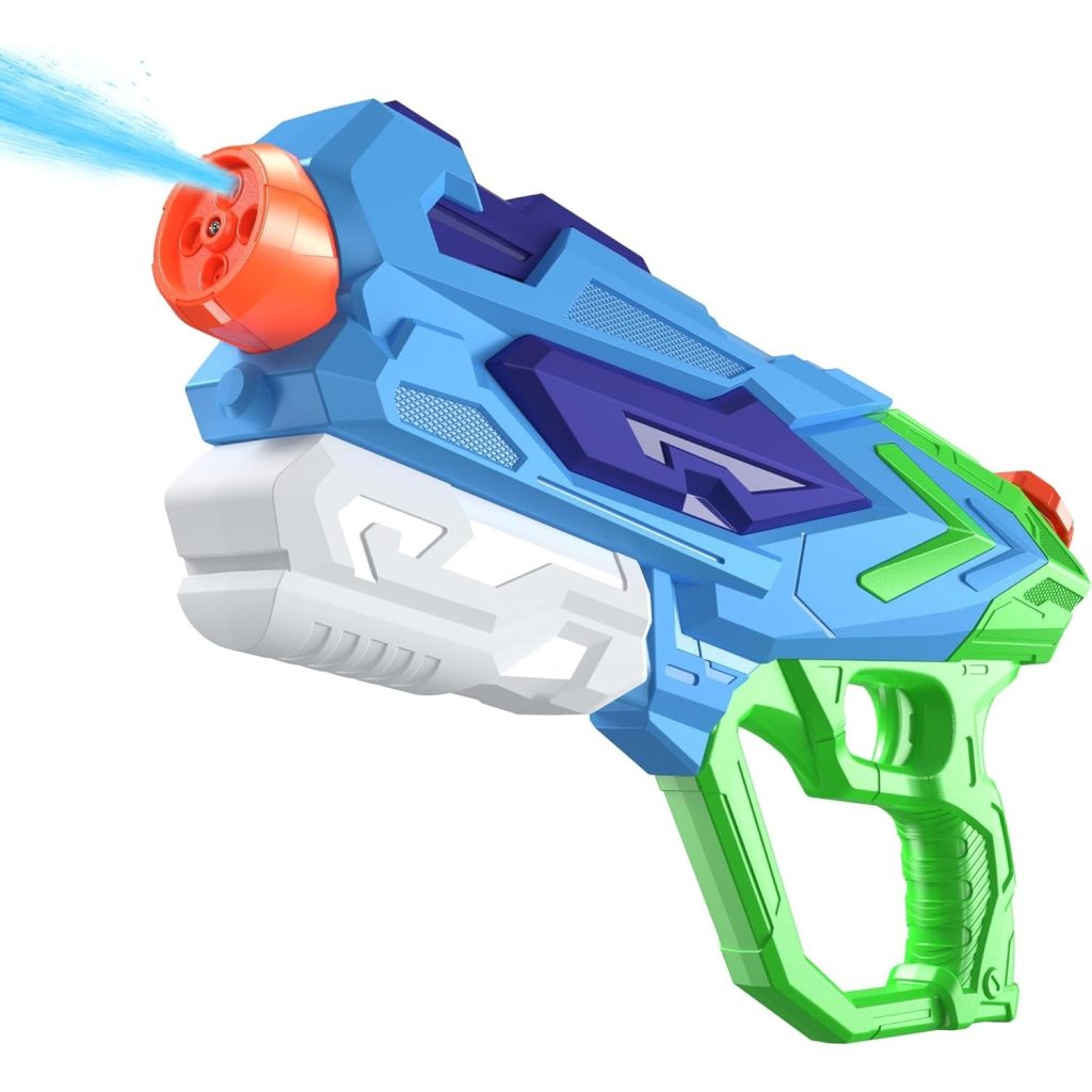 Pistol cu Apa pentru Copii, Flippy, Rezervor 900ml, Raza de Actiune 8m, 6ani+, 4 Duze, Verde