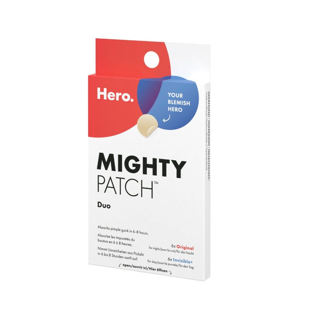 Plasturi hidrocoloidali anti acnee Hero Mighty Patch Duo pentru tratarea coșurilor cu puncte albe, 12 bucăți
