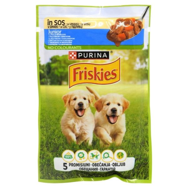 Plic, Friskies Junior, 85 g Sos Pui si Morcovi