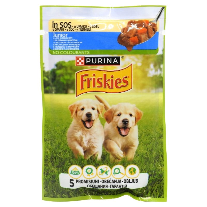 Plic, Friskies Junior, 85 g Sos Pui si Morcovi