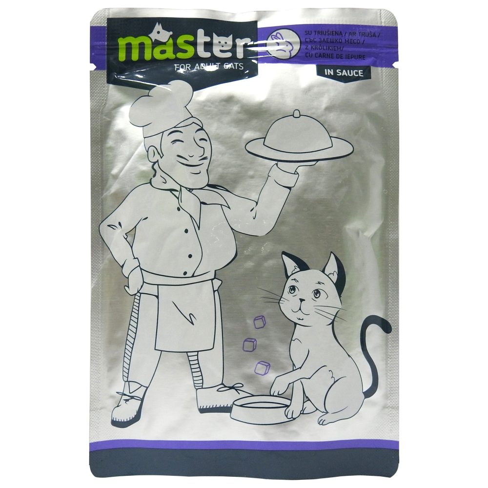 Plic, Master, Hrana Pisici 80 g Iepure in Sos
