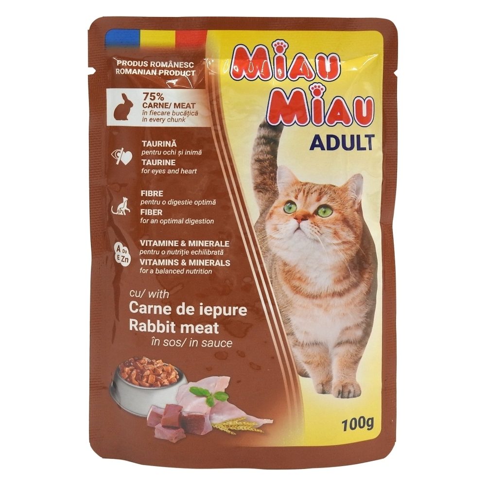 Plic, Miau Miau Hrana Pisici in Sos, 100 g Iepure in Sos