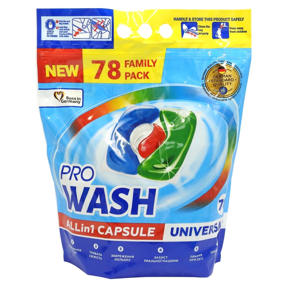 Pro Wash Detergent Capsule 78 buc Family Pack Universal