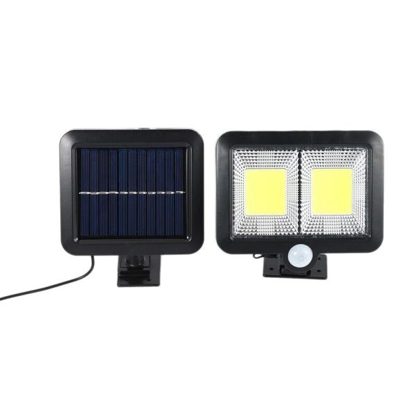 Lampa solara Flippy cu senzor de miscare, 108 COB LED, 2 grile, ip65, negru