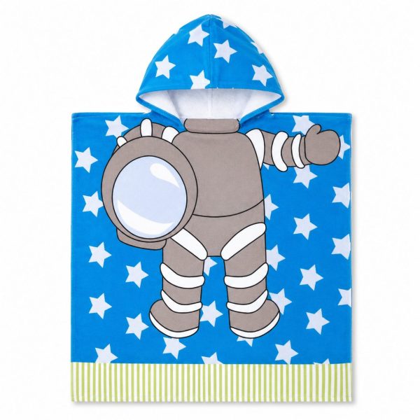 Prosop de Plaja, Flippy, Model Astronaut, Material Textil Usor si Absorbant, Uscare Rapida, Atingere Placuta si Confort dupa Baie sau Inot, Ideal pentru Plaja, Picnic, Piscina, Camping si Vacante, Dimensiuni 60 x 120 cm / 120 cm, Albastru