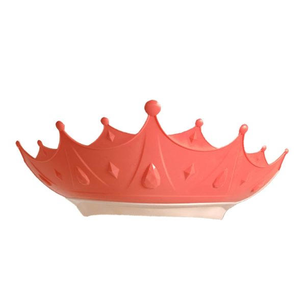 Viziera de Protectie Baie Pentru Copii, Fippy, Model Coroana, Dimensiune ajustabila, Durabil, Usor de curatat, Impotriva Samponului, pentru Ochi si Urechi, TPE+PP, 15x13 cm, Rosu
