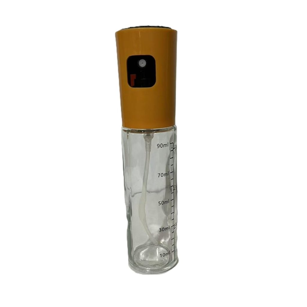 Pulverizator Ulei, Otet, Flippy, din Sticla, 100 ml, Reincarcabil, 18.3 x 4.3 cm, Masura 90 ml, Capac Mat, Galben