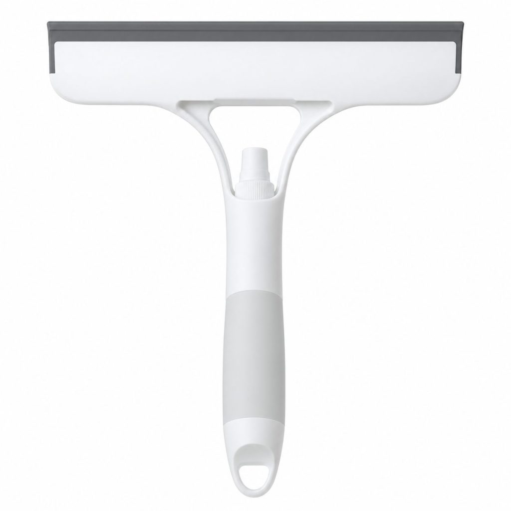 Racleta de Curatare 3 in 1, Flippy, Multifunctional, Pentru Casa si Masina, Pulverizator de Spray, Racleta din Silicon si Burete, 21.5 x 25.7 cm, Alb