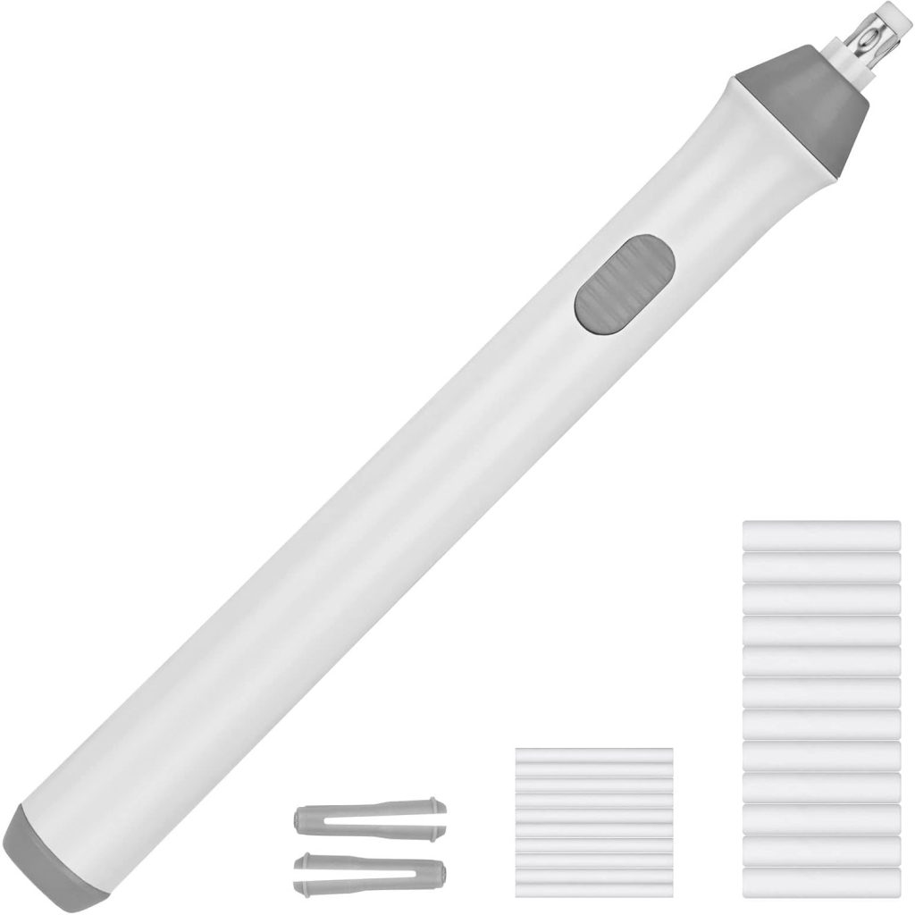 Radiera Electrica, Flippy, pentru Schite si Arta, Grosime Varf 3 mm/5 mm, Baterii 2 x AA (neincluse), din ABS, Alb