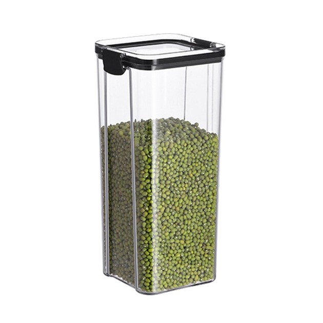 Recipient din Plastic, Flippy, pentru Alimente/Obiecte, Inchidere Ermetica, 10.2 x 24.2 cm, 1800 ml, Transparent