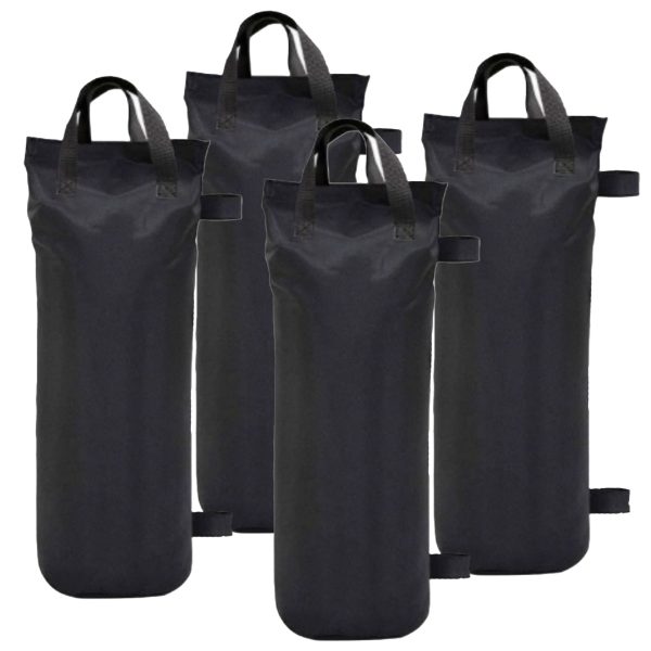 Saci de Ancorare Cort/Pavilion, Flippy, Set 4 Bucati cu un Buzunar,  Saci pentru Fixare Pavilion, 45 x 20 x 20 cm, Negru