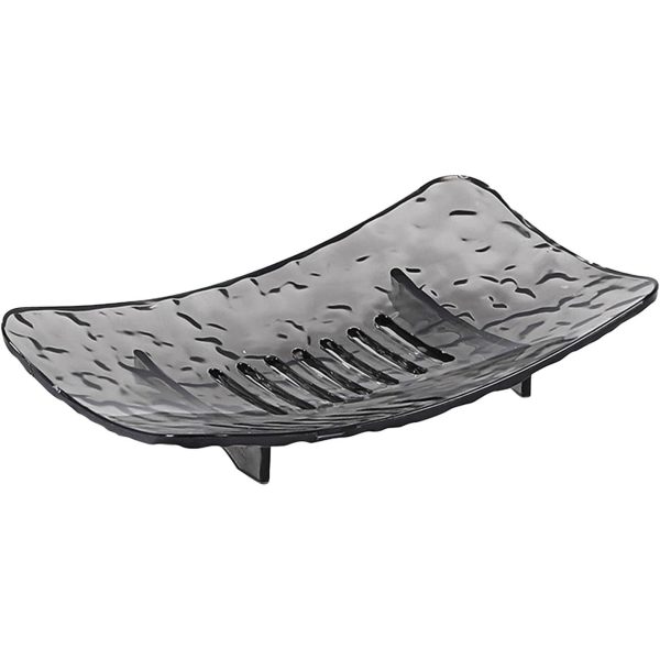 Savoniera din Plastic Flippy, 15 x 9 cm, cu Scurgere Apa, Design Modern, Gri