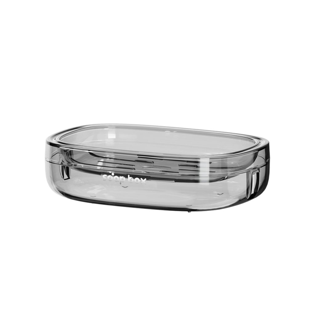 Savoniera, Flippy, Pentru Blat, PET, Scurgere Optima, din Plastic, 13 x 9 x 4 cm, Gri