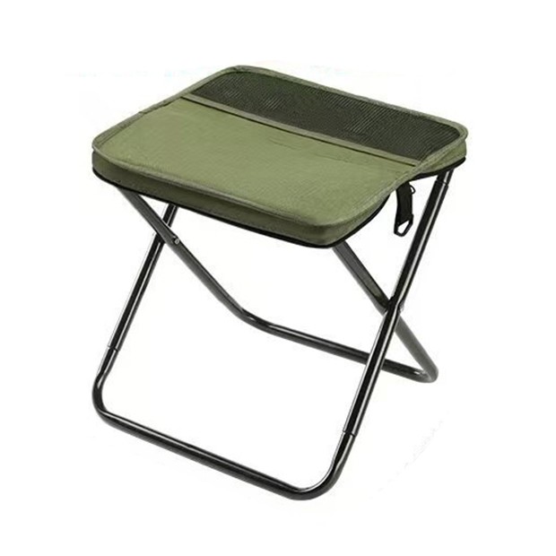 Scaun Taburet Pliabil pentru Camping, Flippy, pentru Adulti, Scaun Portabil, Pescuit, din Panza Oxford si Cadru Metalic, Mic 26 x 24 x 24 cm, Verde