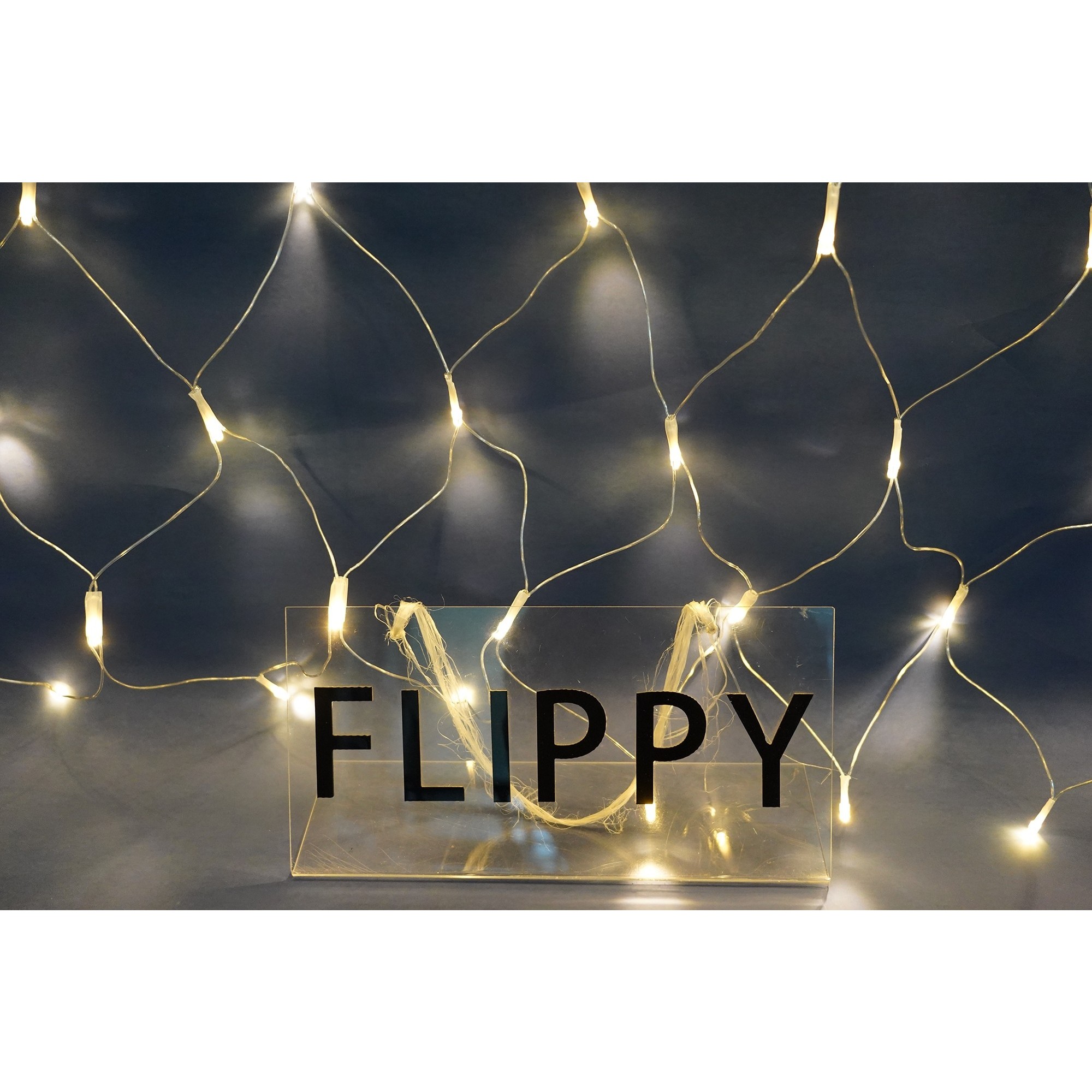 Sectiune Instalatie de Craciun Flippy, Tip Plasa, 320 LED-uri, 3 m x 3 m, 8 jocuri de lumini, Interconectabila, Fir transparent, Alb cald - Image 3