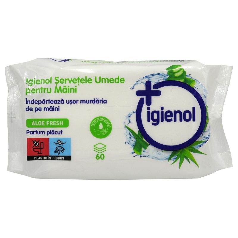 Servetele Umede, Igienol, Maini 60 buc Aloe
