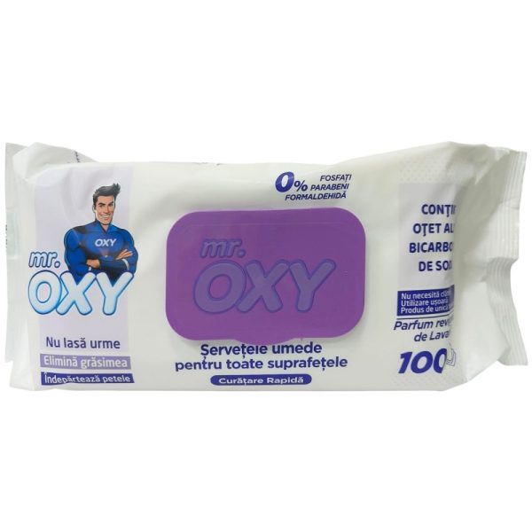 Servetele Umede, Mr. Oxy, Multisuprafete 100 buc Lavanda