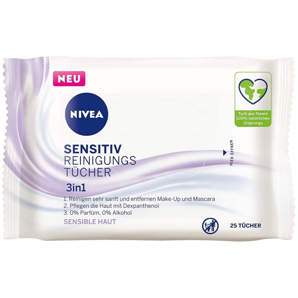 Servetele Umede, Nivea, Demachiante 25 buc 3in1 Sensitive Skin