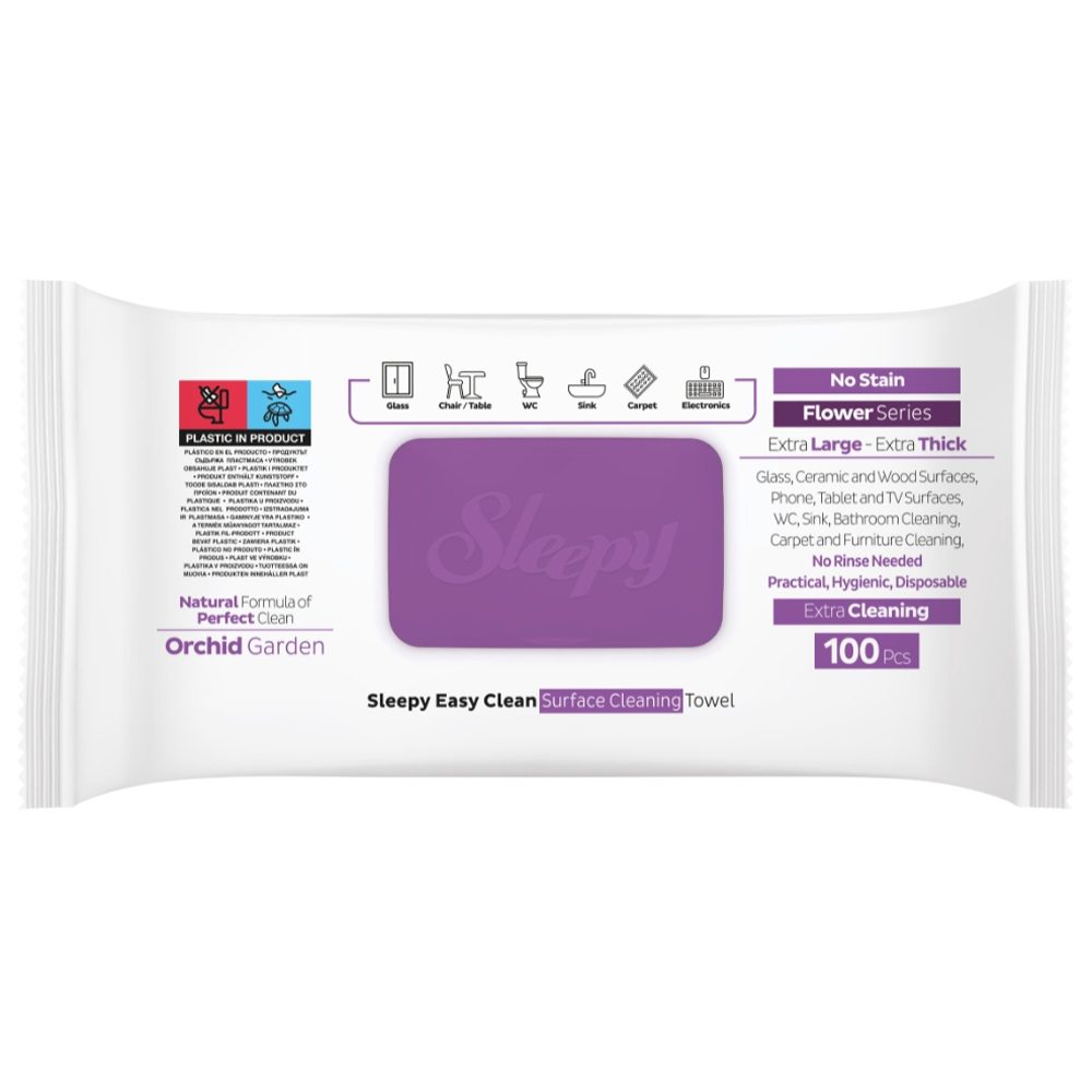 Servetele Umede, Sleepy Easy Clean, Multisuprafete 100 buc Orchid Garden