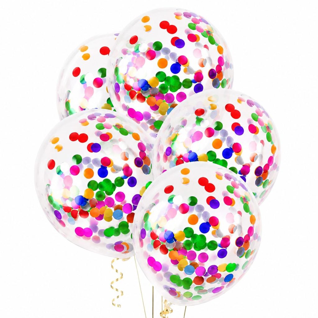 Set 10 Baloane din Latex, Flippy, Model Party Confetti, 30 cm, Multicolore, 2.8 g