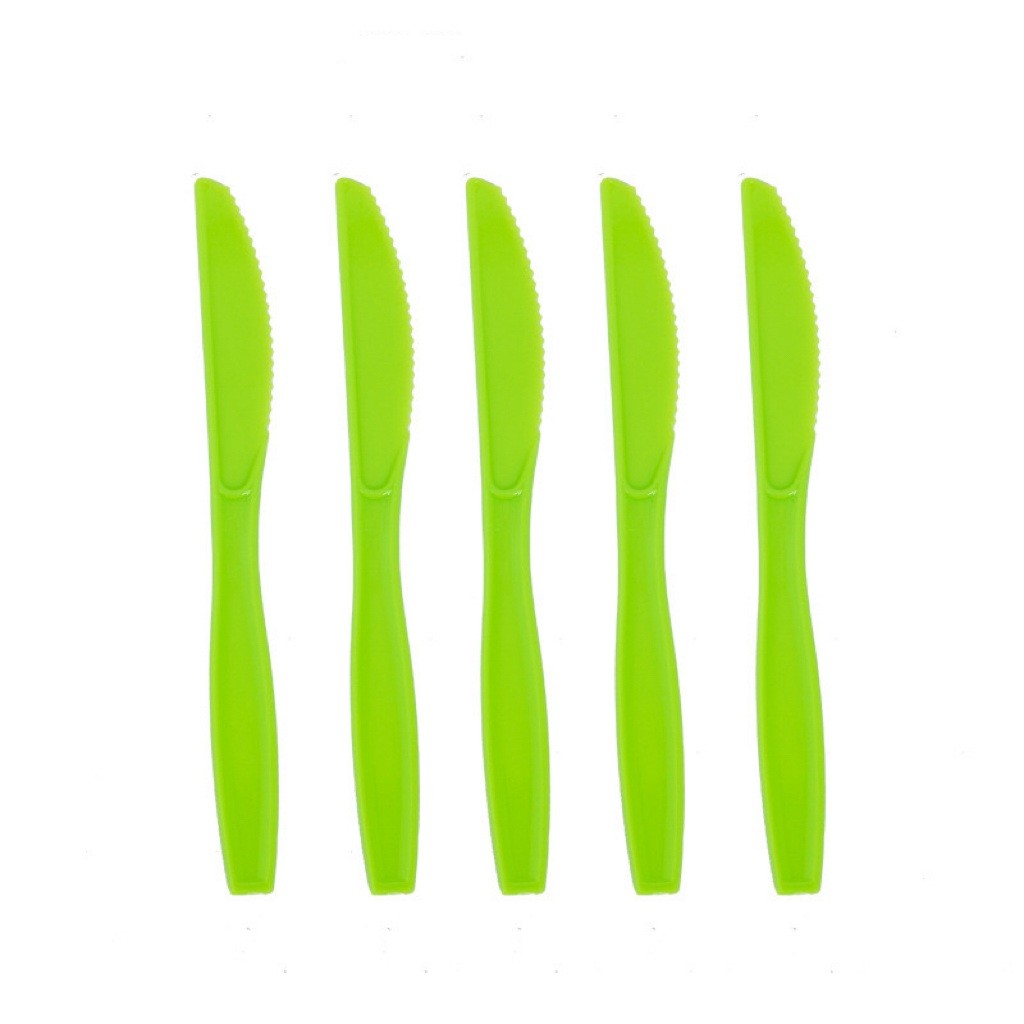 Set 10 Cutite de Unica Folosinta, Flippy, Colectia Dino Park, 17 x 1.6 cm, din Plastic PE, Verde