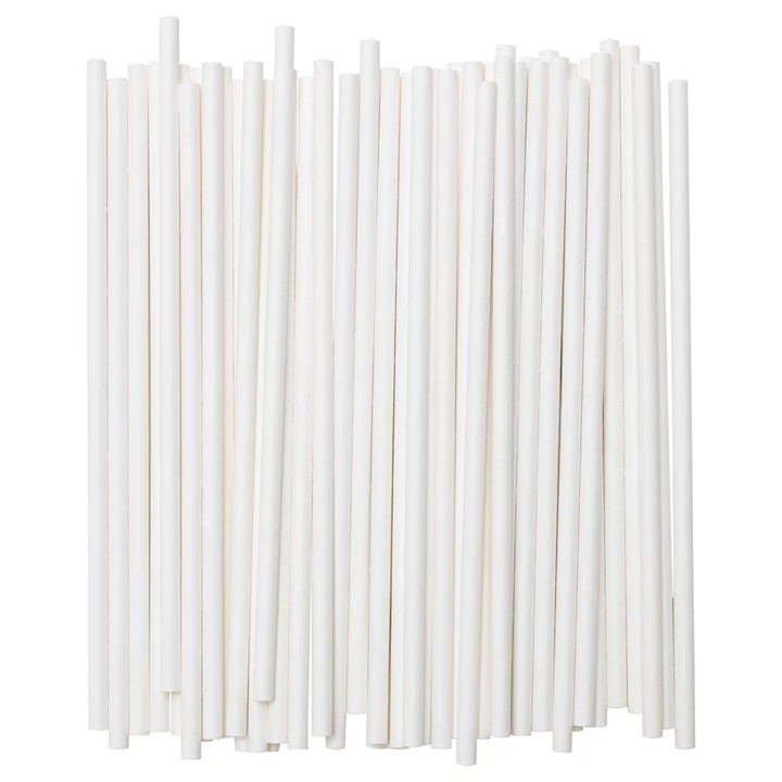 Set 100 Paie, Flippy, din Hartie, 20 cm, Model Uni, Alb