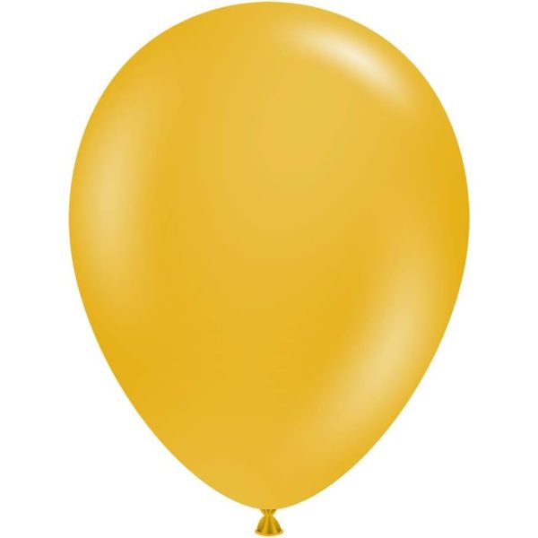 Set 12 Baloane, Flippy, din Latex Standard, 13 cm, Galben Mustar