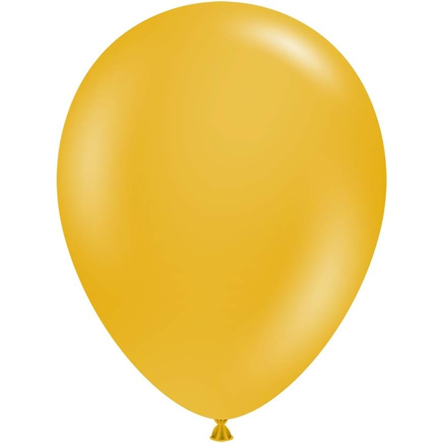 Set 12 Baloane, Flippy, din Latex Standard, 13 cm, Galben Mustar