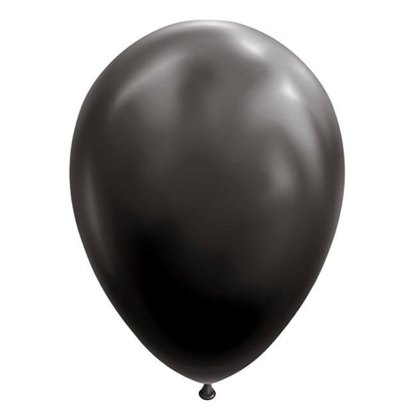 Set 12 Baloane, Flippy, din Latex Standard, 13 cm, Negru